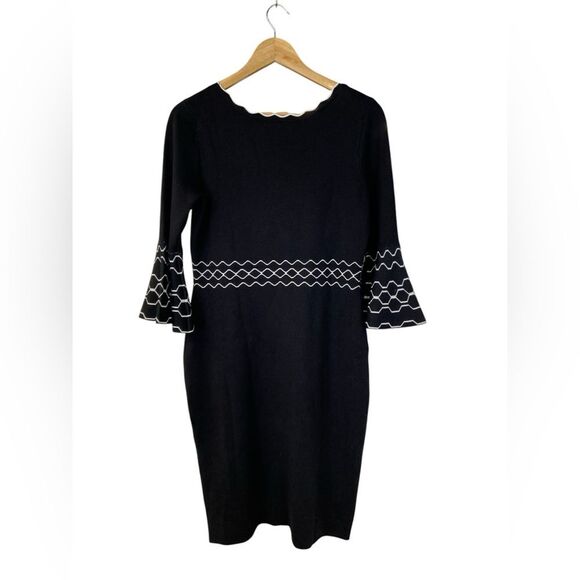 Danny and Nicole Black and White Sweater Dress Size PL - Picture 3 of 8